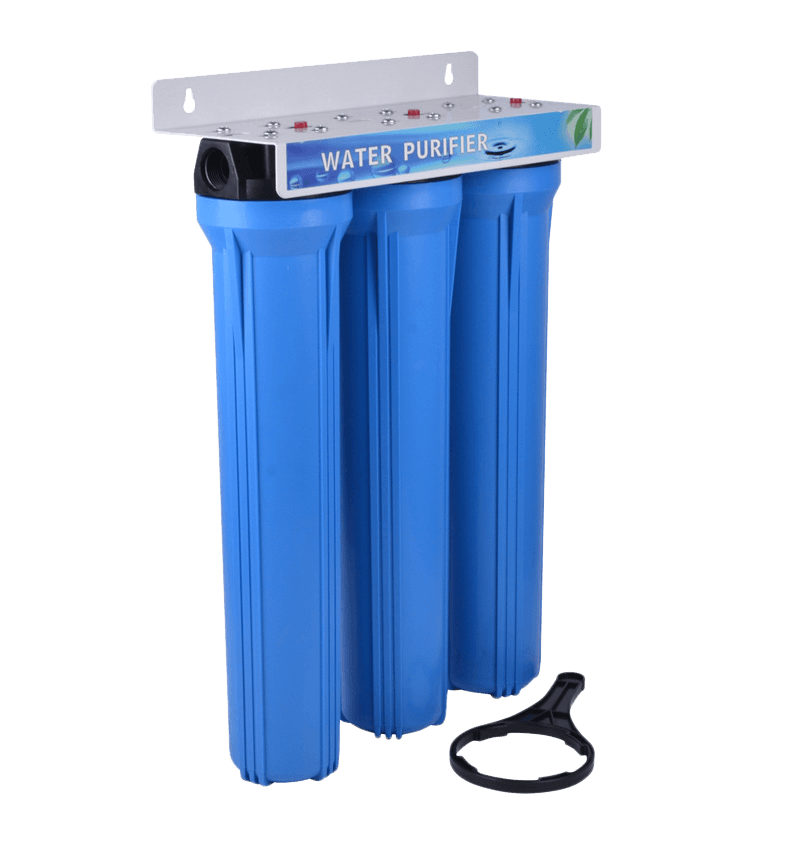 Filtro de água de caixa azul fino de 3 estágios de 20 polegadas H-BK03